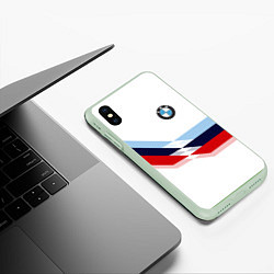 Чехол iPhone XS Max матовый BMW БМВ WHITE, цвет: 3D-салатовый — фото 2