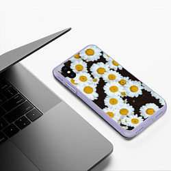 Чехол iPhone XS Max матовый Аромашки, цвет: 3D-светло-сиреневый — фото 2