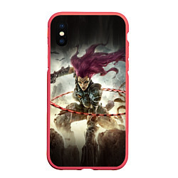 Чехол iPhone XS Max матовый Darksiders Warrior, цвет: 3D-красный