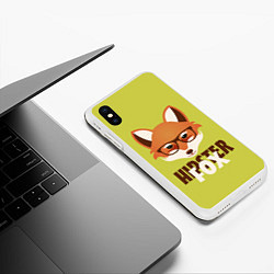 Чехол iPhone XS Max матовый Hipster Fox, цвет: 3D-белый — фото 2