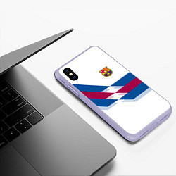 Чехол iPhone XS Max матовый FC Barcelona, цвет: 3D-светло-сиреневый — фото 2