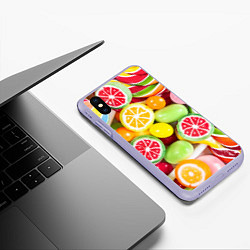 Чехол iPhone XS Max матовый Candy Summer, цвет: 3D-светло-сиреневый — фото 2