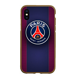 Чехол iPhone XS Max матовый Paris Saint-Germain, цвет: 3D-коричневый