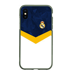 Чехол iPhone XS Max матовый Real Madrid FC: Sport, цвет: 3D-темно-зеленый