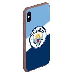 Чехол iPhone XS Max матовый FC Manchester City: Colors, цвет: 3D-коричневый — фото 2