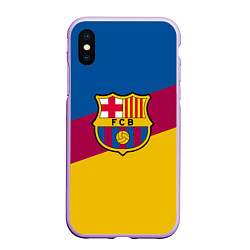 Чехол iPhone XS Max матовый FC Barcelona 2018 Colors, цвет: 3D-сиреневый