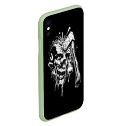 Чехол iPhone XS Max матовый Зомби, цвет: 3D-салатовый — фото 2
