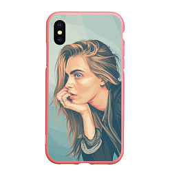 Чехол iPhone XS Max матовый Cara Delevingne 3, цвет: 3D-баблгам