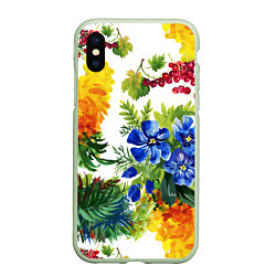 Чехол iPhone XS Max матовый Summer, цвет: 3D-салатовый