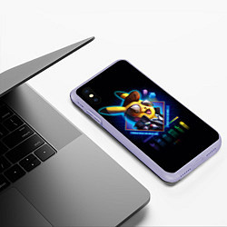 Чехол iPhone XS Max матовый Retro Pikachu, цвет: 3D-светло-сиреневый — фото 2