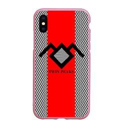 Чехол iPhone XS Max матовый Twin Peaks Mark, цвет: 3D-розовый