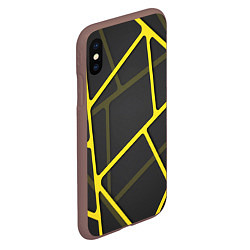 Чехол iPhone XS Max матовый Желтая сетка, цвет: 3D-коричневый — фото 2