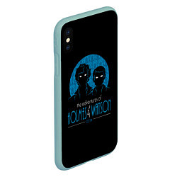 Чехол iPhone XS Max матовый Холмс и Ватсон 221B, цвет: 3D-мятный — фото 2