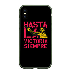 Чехол iPhone XS Max матовый Hasta La Victoria Siempre, цвет: 3D-темно-зеленый