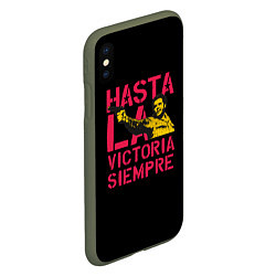 Чехол iPhone XS Max матовый Hasta La Victoria Siempre, цвет: 3D-темно-зеленый — фото 2