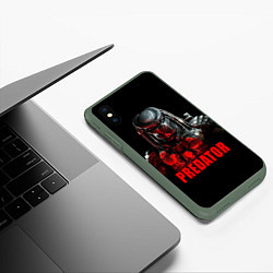 Чехол iPhone XS Max матовый Iron Predator, цвет: 3D-темно-зеленый — фото 2