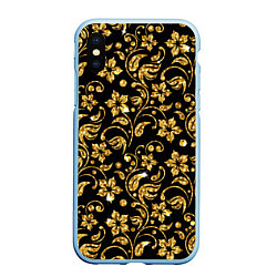 Чехол iPhone XS Max матовый Люкс, цвет: 3D-голубой