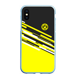 Чехол iPhone XS Max матовый Borussia FC: Sport Line 2018, цвет: 3D-голубой