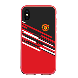Чехол iPhone XS Max матовый Man UTD FC: Sport Line 2018, цвет: 3D-красный