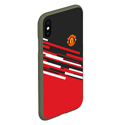 Чехол iPhone XS Max матовый Man UTD FC: Sport Line 2018, цвет: 3D-темно-зеленый — фото 2