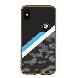 Чехол iPhone XS Max матовый BMW: Pixel Military, цвет: 3D-коричневый