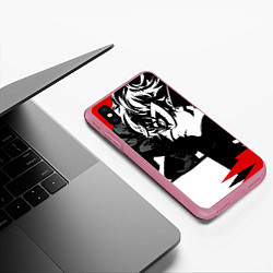 Чехол iPhone XS Max матовый Persona 5, цвет: 3D-малиновый — фото 2