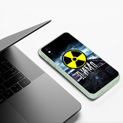 Чехол iPhone XS Max матовый S.T.A.L.K.E.R: Дима, цвет: 3D-салатовый — фото 2
