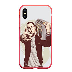 Чехол iPhone XS Max матовый Eminem: Street Music, цвет: 3D-красный
