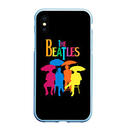 Чехол iPhone XS Max матовый The Beatles: Colour Rain, цвет: 3D-голубой