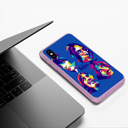 Чехол iPhone XS Max матовый The Beatles: Faces, цвет: 3D-сиреневый — фото 2