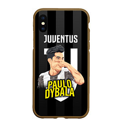 Чехол iPhone XS Max матовый FC Juventus: Paulo Dybala, цвет: 3D-коричневый