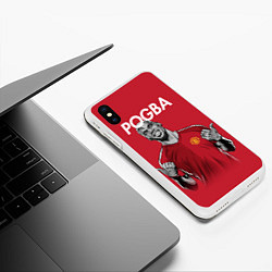 Чехол iPhone XS Max матовый FC MU: Pogba, цвет: 3D-белый — фото 2