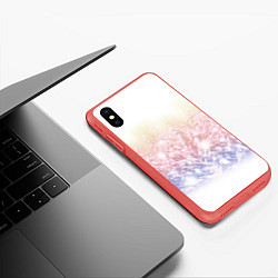 Чехол iPhone XS Max матовый Зимний лес, цвет: 3D-красный — фото 2