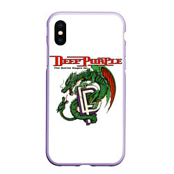 Чехол iPhone XS Max матовый Deep Purple: Green Gragon, цвет: 3D-светло-сиреневый