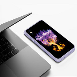 Чехол iPhone XS Max матовый Deep Purple: Phoenix Rising, цвет: 3D-светло-сиреневый — фото 2