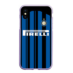 Чехол iPhone XS Max матовый Inter FC: Home 17/18, цвет: 3D-светло-сиреневый