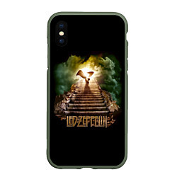 Чехол iPhone XS Max матовый Led Zeppelin: Way to Heaven, цвет: 3D-темно-зеленый