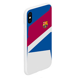 Чехол iPhone XS Max матовый FC Barcelona: Sport Geometry, цвет: 3D-белый — фото 2