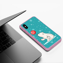 Чехол iPhone XS Max матовый Cold Bear, цвет: 3D-розовый — фото 2