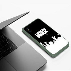 Чехол iPhone XS Max матовый Linkin Park: Black Rock, цвет: 3D-темно-зеленый — фото 2