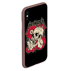 Чехол iPhone XS Max матовый Metallica Skull, цвет: 3D-коричневый — фото 2