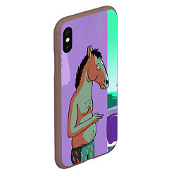 Чехол iPhone XS Max матовый BoJack, цвет: 3D-коричневый — фото 2