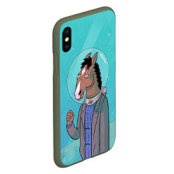 Чехол iPhone XS Max матовый BoJack, цвет: 3D-темно-зеленый — фото 2