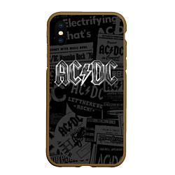 Чехол iPhone XS Max матовый AC/DC: Journalese, цвет: 3D-коричневый