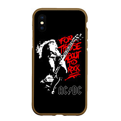 Чехол iPhone XS Max матовый AC/DC: For Those About to Rock, цвет: 3D-коричневый