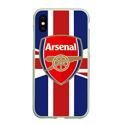 Чехол iPhone XS Max матовый FC Arsenal: England, цвет: 3D-салатовый