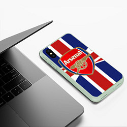 Чехол iPhone XS Max матовый FC Arsenal: England, цвет: 3D-салатовый — фото 2