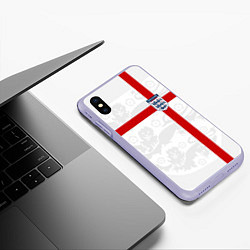 Чехол iPhone XS Max матовый Сборная Англии, цвет: 3D-светло-сиреневый — фото 2