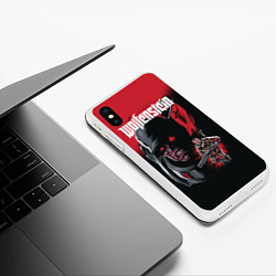 Чехол iPhone XS Max матовый Wolfenstein: Retro Poster, цвет: 3D-белый — фото 2