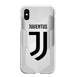 Чехол iPhone XS Max матовый FC Juventus: Silver Original, цвет: 3D-белый